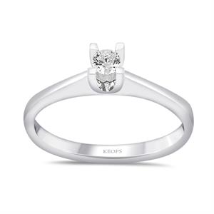 G Renk 0.10 Karat Pırlanta Tektaş Yüzük - IDL Sertifikalı