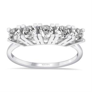 G Renk 0.65 Karat Pırlanta Beştaş Yüzük - IDL Sertifikalı