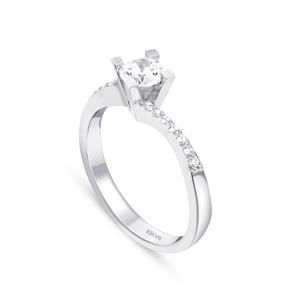 G Renk 0.48 Karat Pırlanta Tektaş Yüzük - HRD Sertifikalı