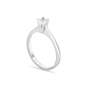 G Renk 0.10 Karat Pırlanta Tektaş Yüzük - IDL Sertifikalı