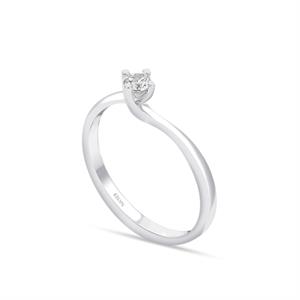 G Renk 0.10 Karat Pırlanta Tektaş Yüzük - IDL Sertifikalı