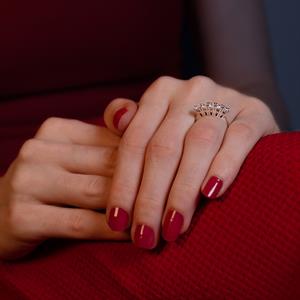 G Renk 0.75 Karat Pırlanta Beştaş Yüzük - IDL Sertifikalı