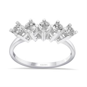 G Renk 0.50 Karat Pırlanta Beştaş Yüzük - IDL Sertifikalı