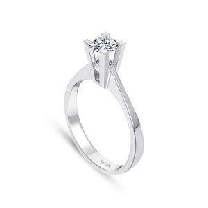 G Renk 0.30 Karat Pırlanta Tektaş Yüzük - HRD Sertifikalı