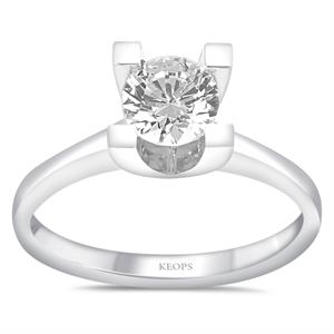 G Renk 0.60 Karat Pırlanta Tektaş Yüzük - HRD Sertifikalı