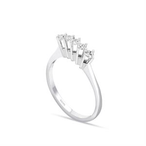 G Renk 0.25 Karat Pırlanta Beştaş Yüzük - IDL Sertifikalı