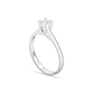 G Renk 0.15 Karat Pırlanta Tektaş Yüzük - IDL Sertifikalı