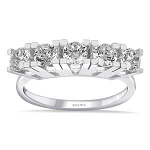 G Renk 0.75 Karat Pırlanta Beştaş Yüzük - IDL Sertifikalı