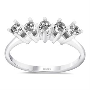 G Renk 0.40 Karat Pırlanta Beştaş Yüzük - IDL Sertifikalı