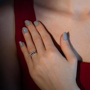 G Renk 0.50 Karat Pırlanta Beştaş Yüzük - IDL Sertifikalı