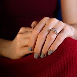 F Renk 0.40 Karat Pırlanta Beştaş Yüzük - IDL Sertifikalı