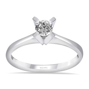 G Renk 0.20 Karat Pırlanta Tektaş Yüzük - IDL Sertifikalı