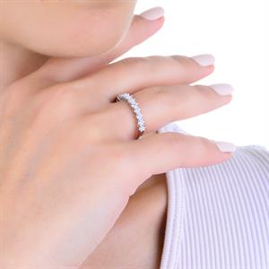 G Renk 0.90 Karat Pırlanta  Altı Tırnak Yarımtur Yüzük - IDL Sertifikalı