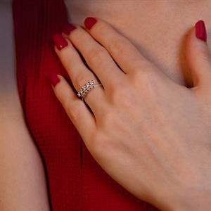 G Renk 0.35 Karat Pırlanta Beştaş Yüzük - IDL Sertifikalı