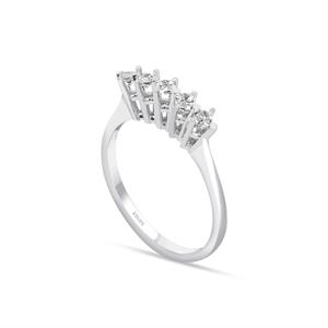 G Renk 0.25 Karat Pırlanta Beştaş Yüzük - IDL Sertifikalı