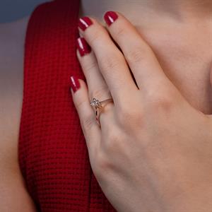 G Renk 0.25 Karat Pırlanta Tektaş Yüzük - IDL Sertifikalı