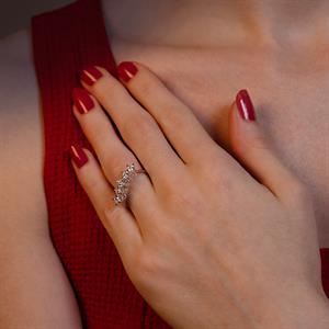 G Renk 0.65 Karat Pırlanta Beştaş Yüzük - IDL Sertifikalı