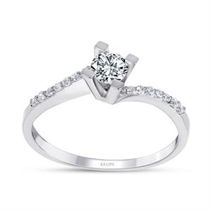 G Renk Toplam  0.44 Karat Pırlanta Tektaş Yüzük - HRD Sertifikalı