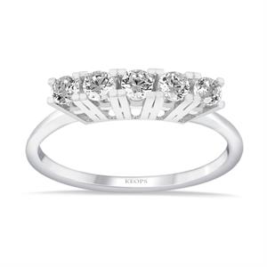 G Renk 0.35 Karat Pırlanta Beştaş Yüzük - IDL Sertifikalı