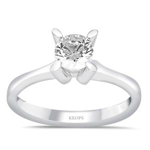 G Renk 0.60 Karat Pırlanta Tektaş Yüzük - HRD Sertifikalı