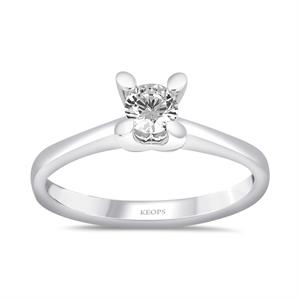 F Renk 0.30 Karat Pırlanta Tektaş Yüzük IDL Sertifikalı