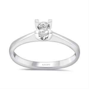 G Renk 0.15 Karat Pırlanta Tektaş Yüzük - IDL Sertifikalı