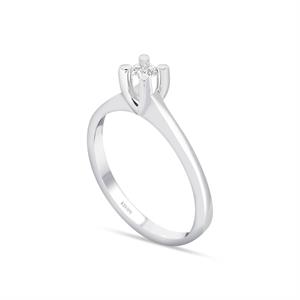 G Renk 0.10 Karat Pırlanta Tektaş Yüzük - IDL Sertifikalı