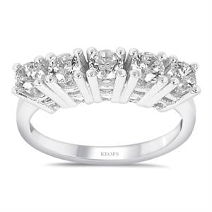 G Renk 0.85 Karat Pırlanta Beştaş Yüzük - IDL Sertifikalı