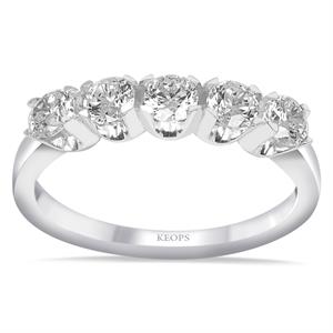 G Renk 0.70 Karat Pırlanta Beştaş Yüzük - IDL Sertifikalı