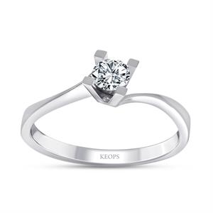 G Renk 0.22 Karat Pırlanta Tektaş Yüzük - IDL Sertifikalı