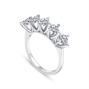 G Renk 0.85 Karat Pırlanta Beştaş Yüzük - IDL Sertifikalı