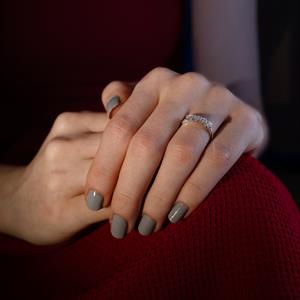 G Renk 0.25 Karat Pırlanta Beştaş Yüzük - IDL Sertifikalı