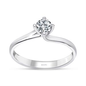 G Renk 0.25 Karat Pırlanta Tektaş Yüzük - IDL Sertifikalı