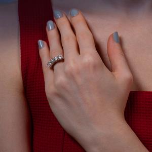 G Renk 0.85 Karat Pırlanta Beştaş Yüzük - IDL Sertifikalı