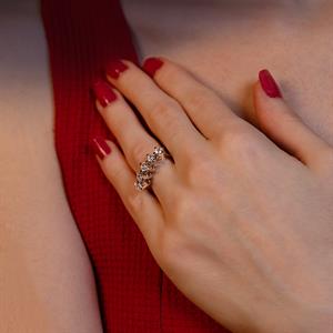 G Renk 0.85 Karat Pırlanta Beştaş Yüzük - IDL Sertifikalı