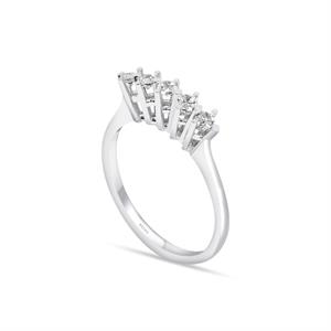 G Renk 0.25 Karat Pırlanta Beştaş Yüzük - IDL Sertifikalı