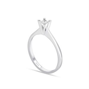 G Renk 0.15 Karat Pırlanta Tektaş Yüzük - IDL Sertifikalı