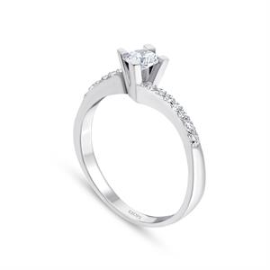 G Renk Toplam  0.44 Karat Pırlanta Tektaş Yüzük - HRD Sertifikalı