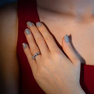 G Renk 0.85 Karat Pırlanta Beştaş Yüzük - IDL Sertifikalı