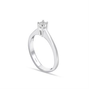 G Renk 0.15 Karat Pırlanta Tektaş Yüzük - IDL Sertifikalı