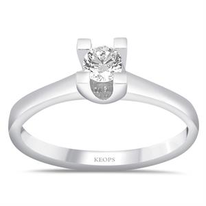 G Renk 0.20 Karat Pırlanta Tektaş Yüzük - IDL Sertifikalı