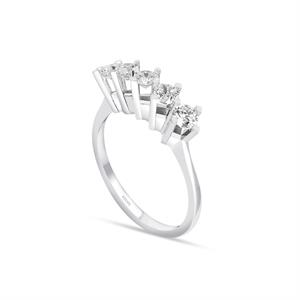 G Renk 0.85 Karat Pırlanta Beştaş Yüzük - IDL  Sertifikalı