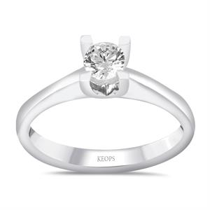 G Renk 0.20 Karat Pırlanta Tektaş Yüzük - IDL Sertifikalı