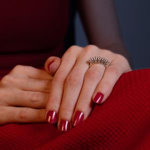 G Renk 0.65 Karat Pırlanta Beştaş Yüzük - IDL Sertifikalı