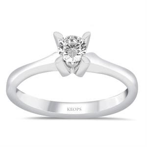 G Renk 0.20 Karat Pırlanta Tektaş Yüzük - IDL Sertifikalı