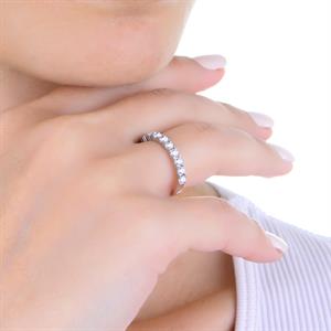 G Renk 0.80 Karat Pırlanta Yarımtur Yüzük - IDL Sertifikalı