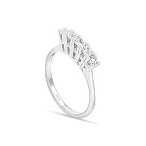 G Renk 0.35 Karat Pırlanta Beştaş Yüzük - IDL Sertifikalı