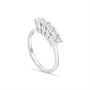 G Renk 0.75 Karat Pırlanta Beştaş Yüzük - IDL Sertifikalı