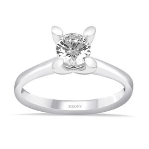 F Renk 0,70 Karat Pırlanta Tektaş Yüzük - HRD Sertifikalı