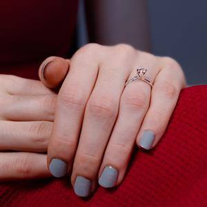 G Renk 0.25 Karat Pırlanta Tektaş Yüzük - IDL Sertifikalı